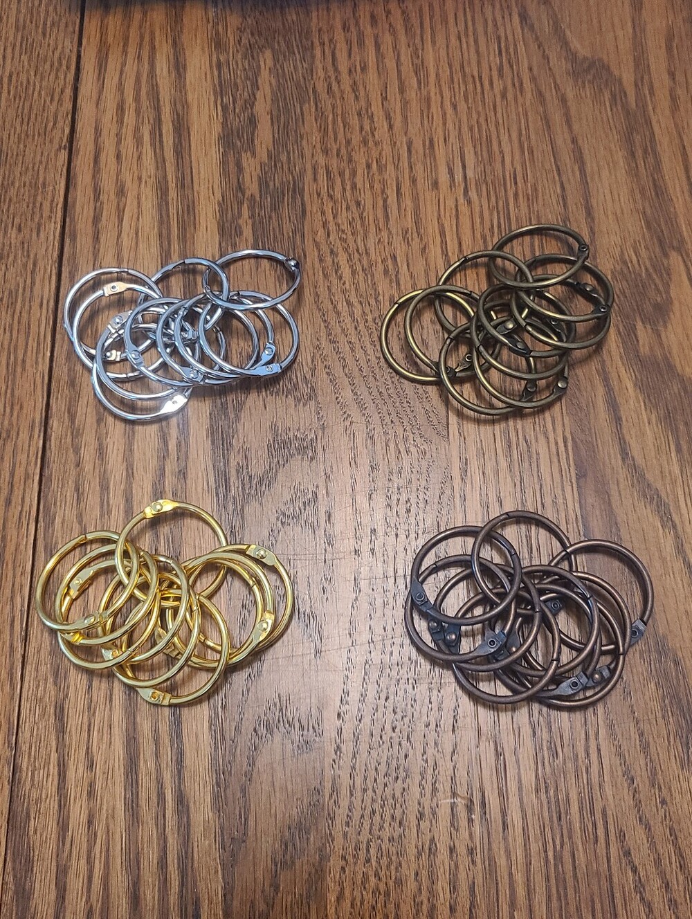 Loose Leaf Book Binder Rings Brushed Nickel, Silver, Gold or Bronze ...Pick One